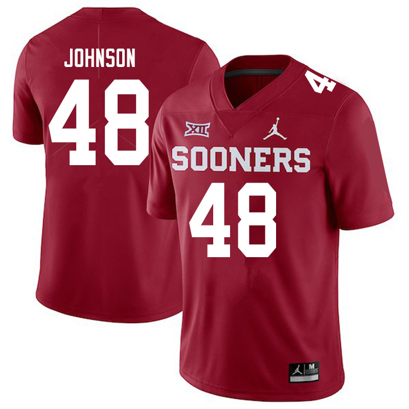 Men #48 Stephen Johnson Oklahoma Sooners Jordan Brand College Football Jerseys Sale-Crimson